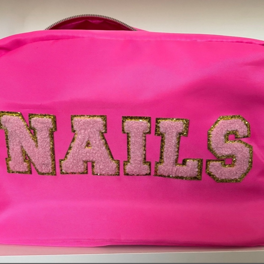 Pink Glitter 'NAILS' Bag